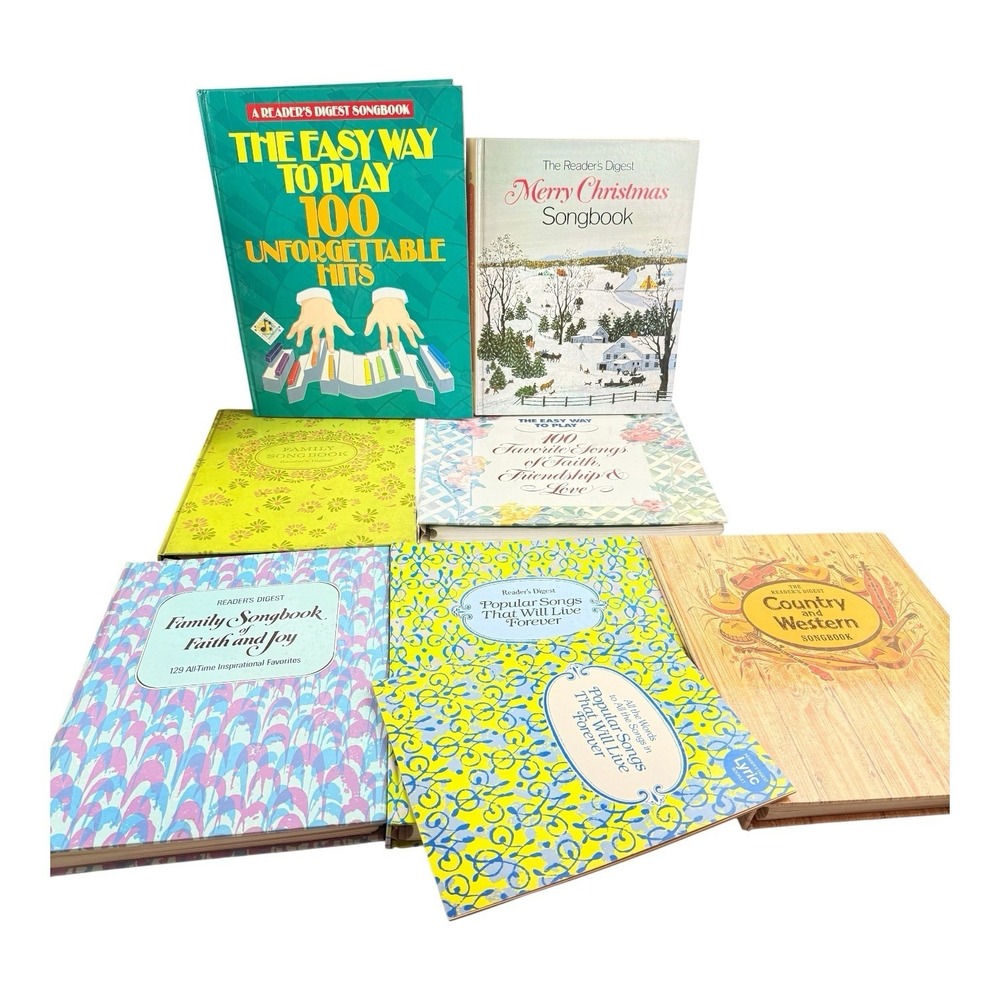 Vtg Readers Digest Songbook Lot 7 Hardcover Books 1 Lyric Booklet Sheet Music